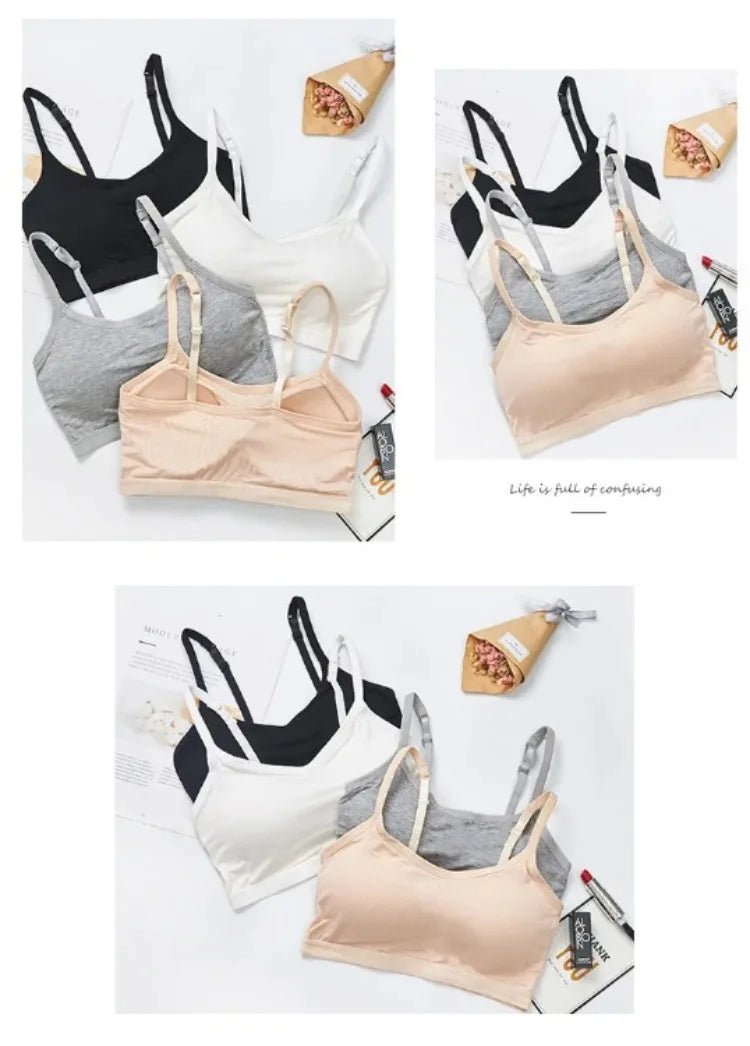 Sports Sexy Bra for Women Girl's Tank Crop Top Seamless Underwear Padded and Non Steel Ring Comfortable Nylon Running Yoga Bra