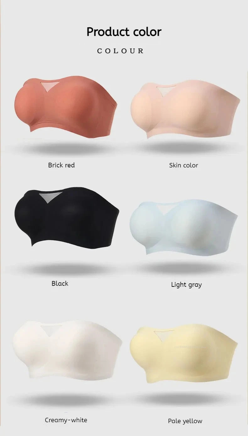 Non-slip Strapless Underwear Bra Seamless Sport Bras Women Soft Thin Push Up Underwear Lingerie Sleep Top Invisible Lingerie