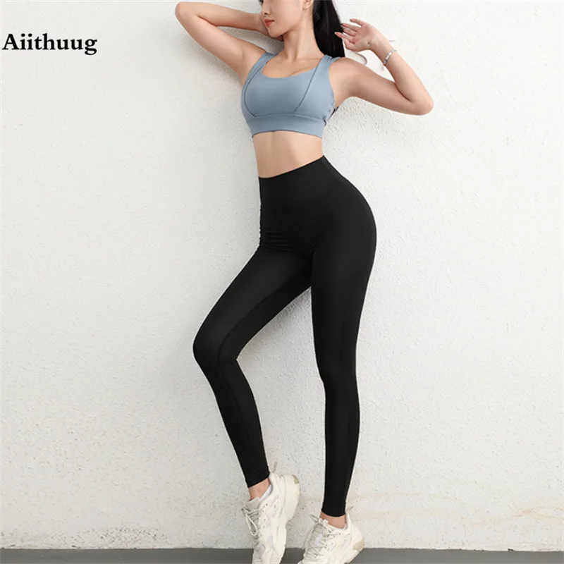 Aiithuug Sports Bras for Yoga Gym Workout Crop Top Fitness Tops Bounce Control Jogging Bras Push Up Running Top Active Wear