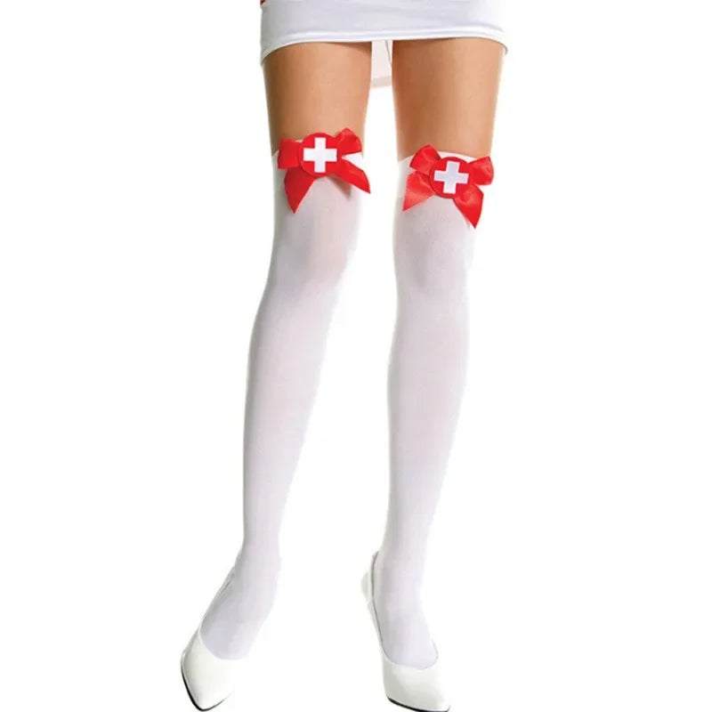 2027 Erotic Nurse Lingerie Set: See-Through Lace Bra, Panty & Garter Costume - Unleash Your Naughty Side