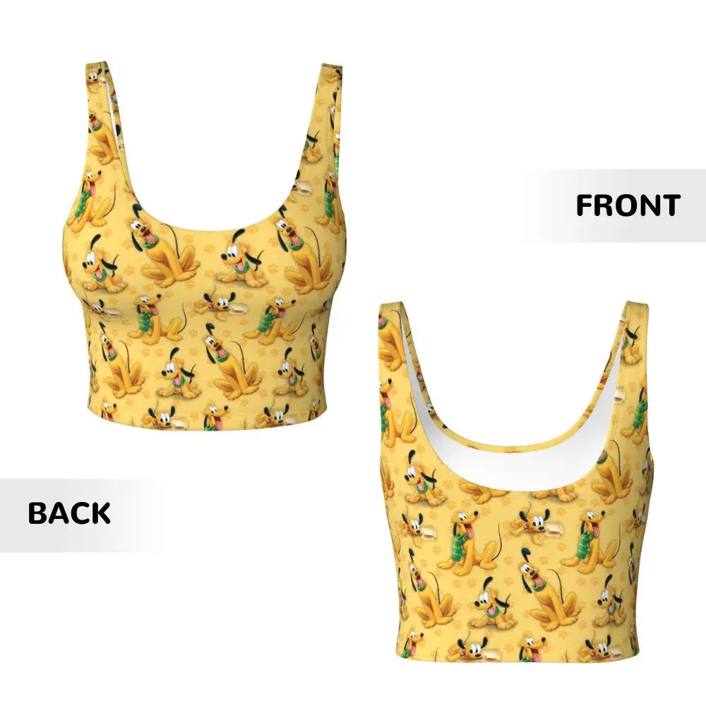 Custom Pluto Anime Manga High Impact Sports Bras for Women Classic Seamless Workout Yoga Crop Tank Tops