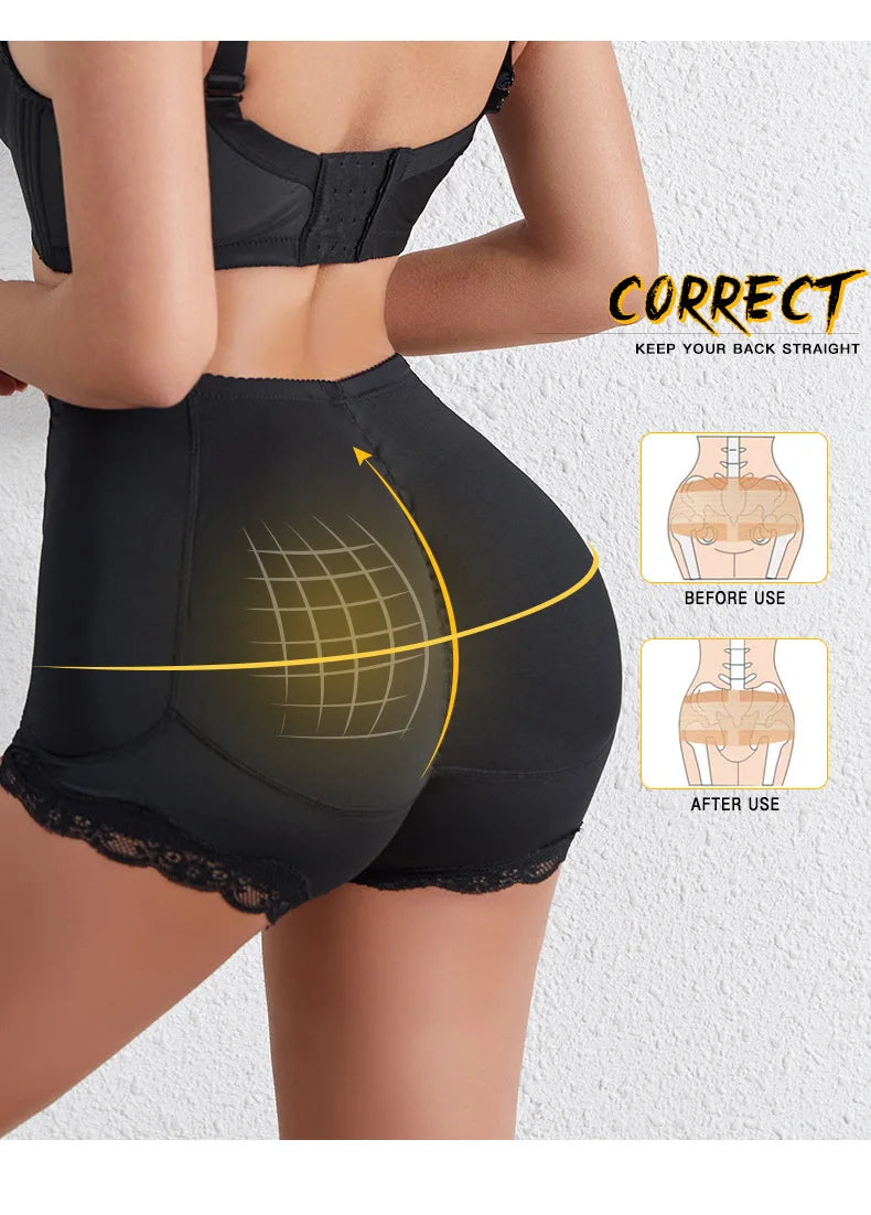 Body Shaper Underwear With Hips Pads Filler Sexy Butt Lifter Enhancer Control Panties Belly Smooth Shapewear Fake Buttock Plus