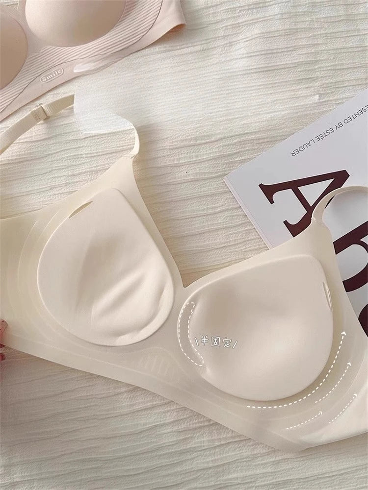 Seamless Wireless Bra Women Push-Up Gel Support Anti-Sagging Bralette Side Coverage Lift Comfort Bras Small Chest No Underwire