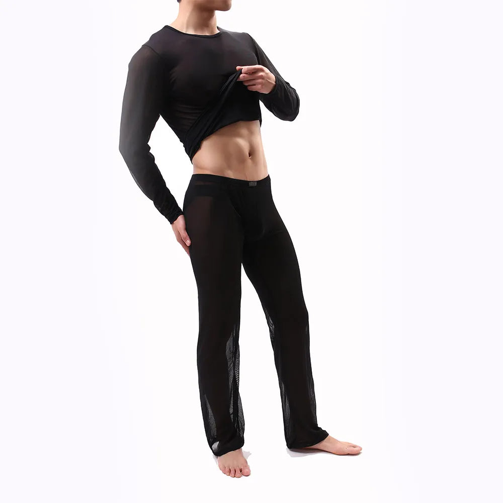 Men's Mesh Pajama Set - Breathable Quick-Dry Soft Loungewear, Comfortable Sleepwear for Daily Relaxation & Casual Wear