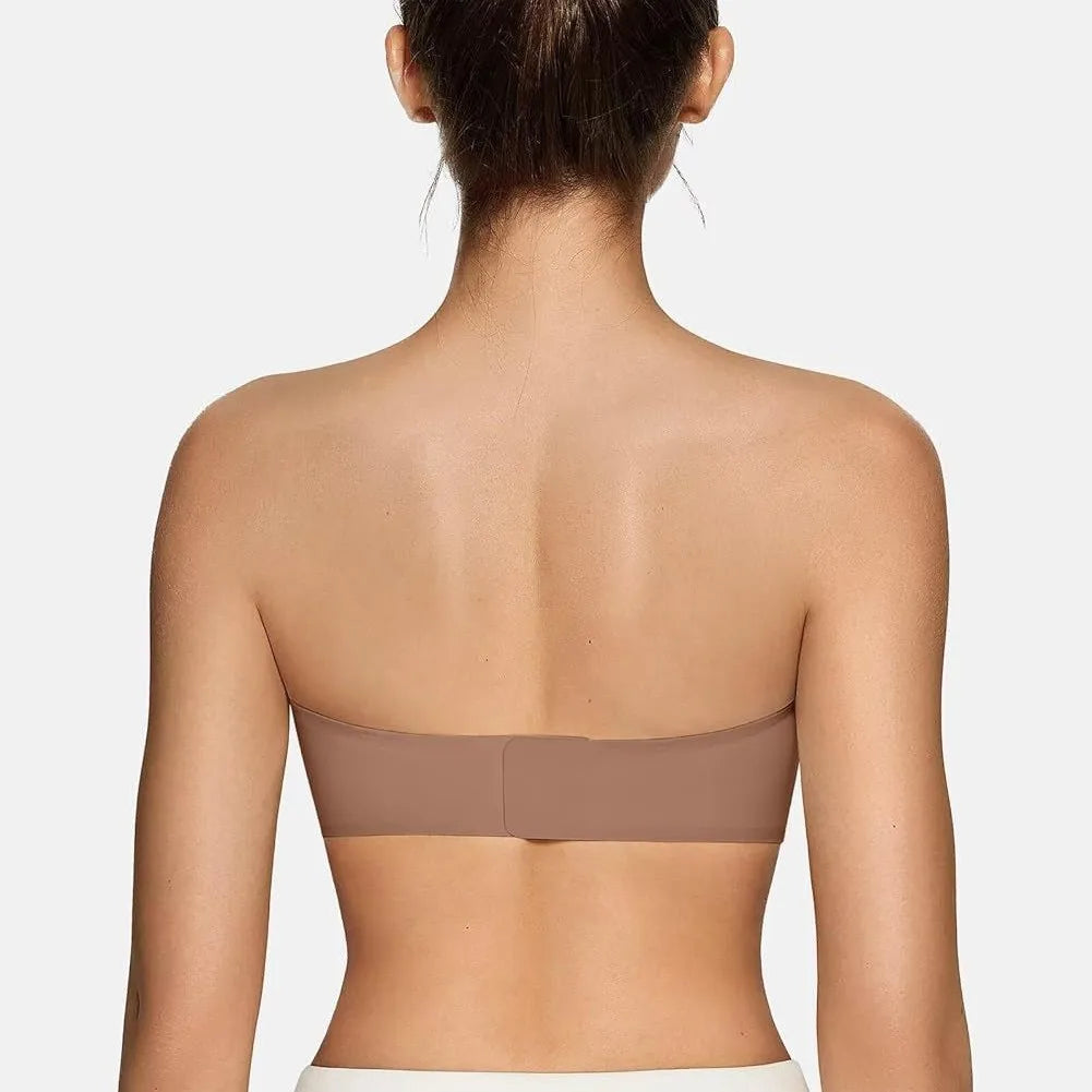 Strapless Push Up Bandeau Bra Non Slip Wireless Padded Seamless Comfortable Tube Bra for women