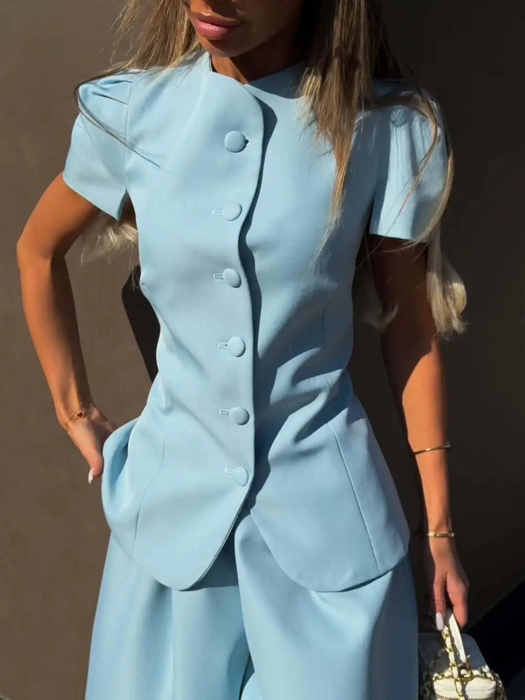 Women's Matching Sets 2026 New Fashion Elegant Jacket Top Loose High Waist Casual Trousers Women's Lingerie Sets 2 Pieces Set