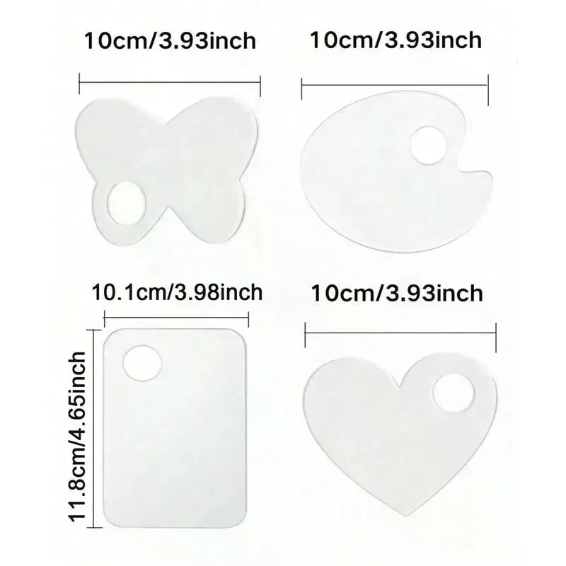 2Pcs Transparent Acrylic Makeup Palette Liquid Foundation Mixing Cream Manual Cosmetic Beauty Makeup Mixer Beauty Tool