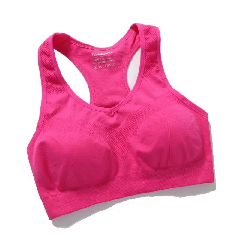 Women Sports Bra Racerback Top Push Up Fitness Bra Underwear Sport Tops Breathable Shockproof Running Vest Gym Active Bras