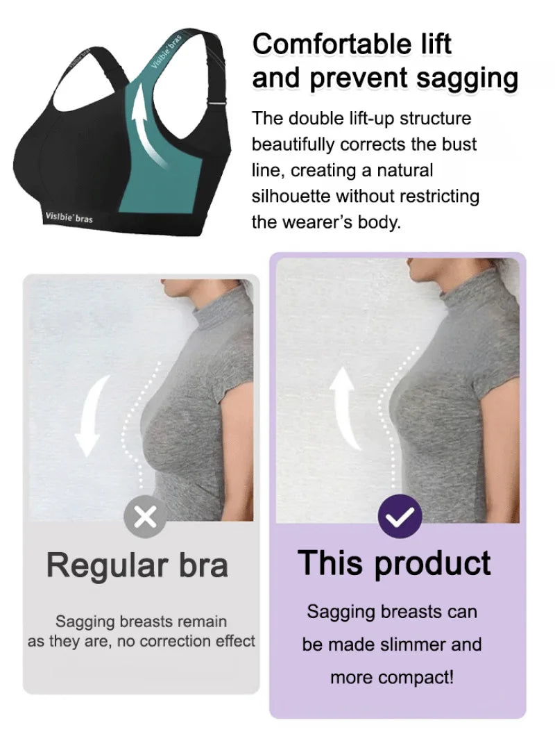 Wireless Minimizer Sports Bra Adjustable Support Anti Sagging Seamless Comfort Breathable Large Bust No Underwire Everyd