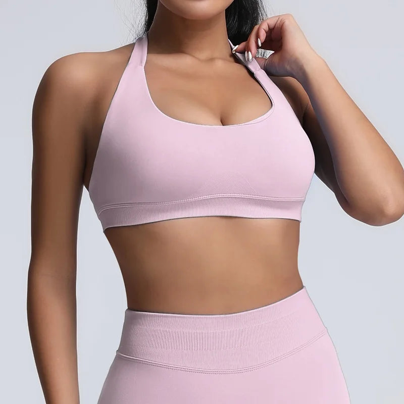 Sports Bra Seamless Sexy Padded Athletic Sport Bras Women Backless Workout Gym Anti-Shock Yoga Crop Top Fitness Bra