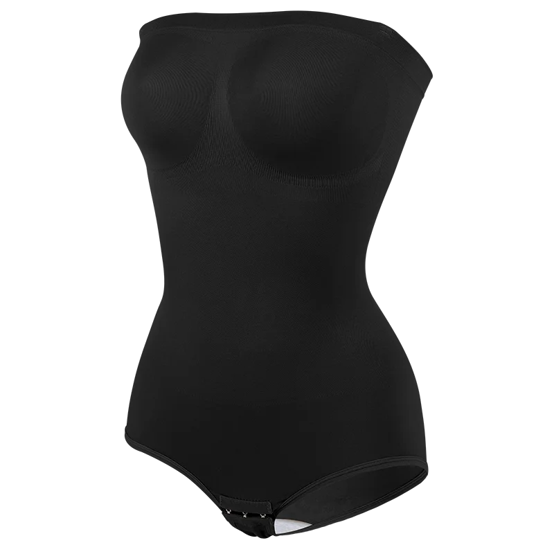 Strapless Shapewear Bodysuit Off the Shoulder Seamless Tummy Control Body Shaper Removable Shoulder Strap Sexy Leotard