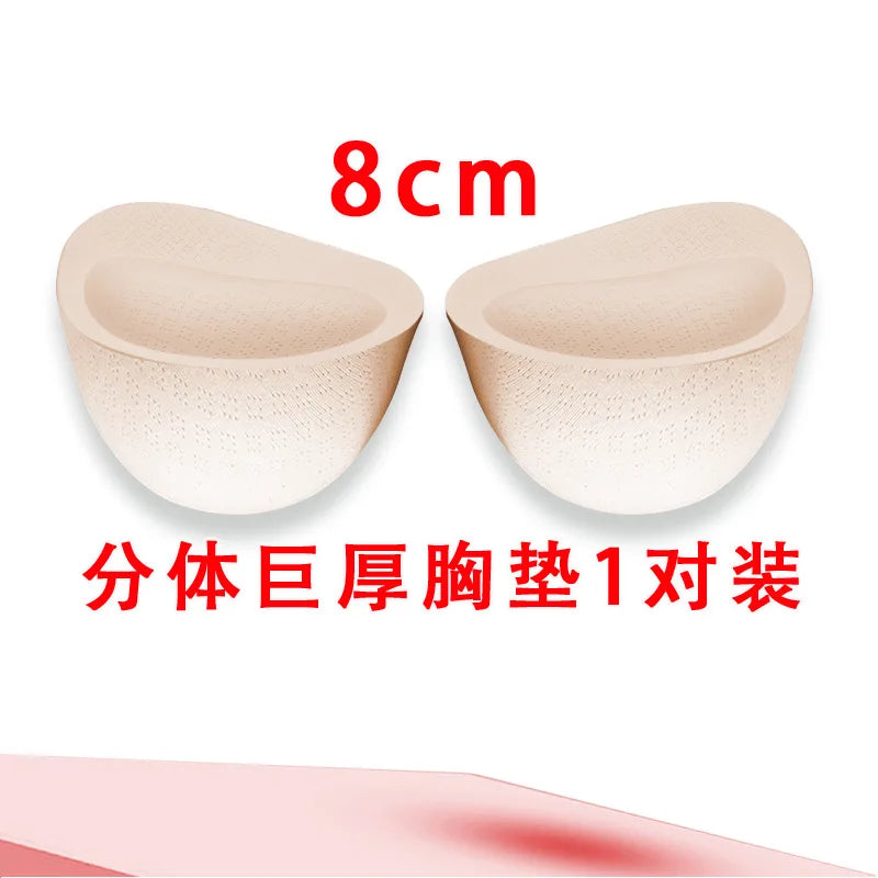 8cm Extra Thick Push Up Pads Removable Padded Bra Inserts Small Chest Latex Sponge Enhancing Inserts Sports Bras Full Coverage