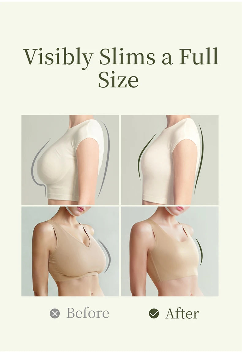 SUJIIN Women's Big Breasts Full Coverage Bras Plus Size Seamless Push Up Wireless Minimizer Bra Woman Supportive Bralettes MX529
