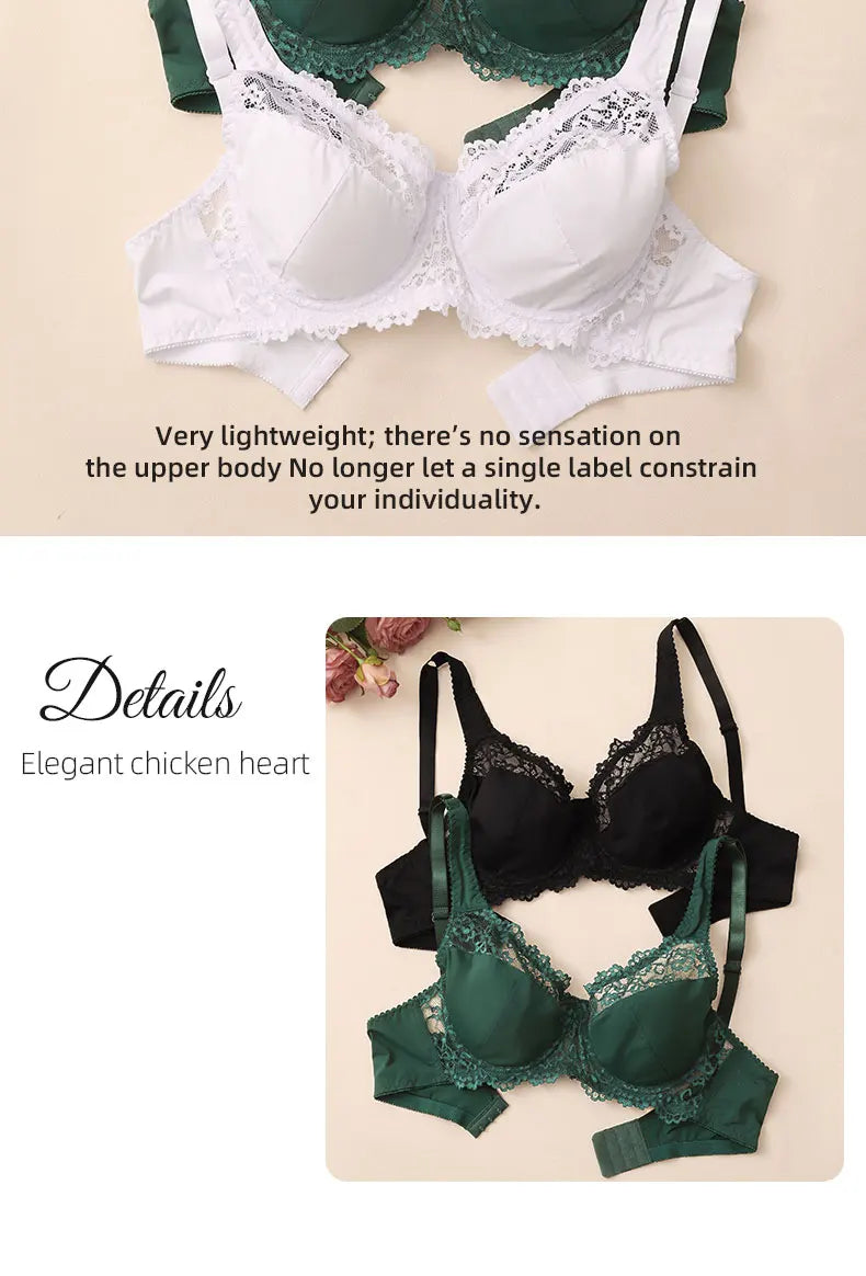 Bras For Womens Elegant Lace Bras for Women Plus Size BH Tops with Underwire Support Libgerie A-E Cup