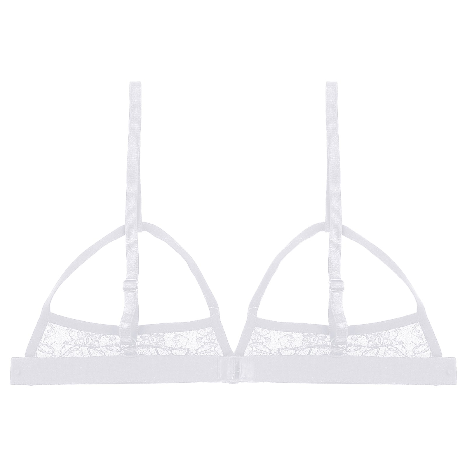Women's Sexy Lingerie Bra Tops Sheer Floral Lace Hollow Out Wireless Bra Erotic Open Nipple Breast Unlined Bralette Underwear