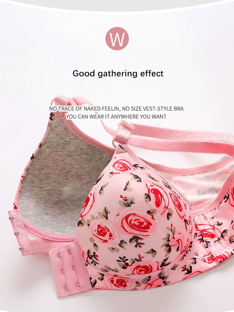 Seamless Sexy Bra For Women Push Up Thin Bras Wire Free Lingerie 3/4 Cup Bralette Underwear Breathable Front Closure Brassiere