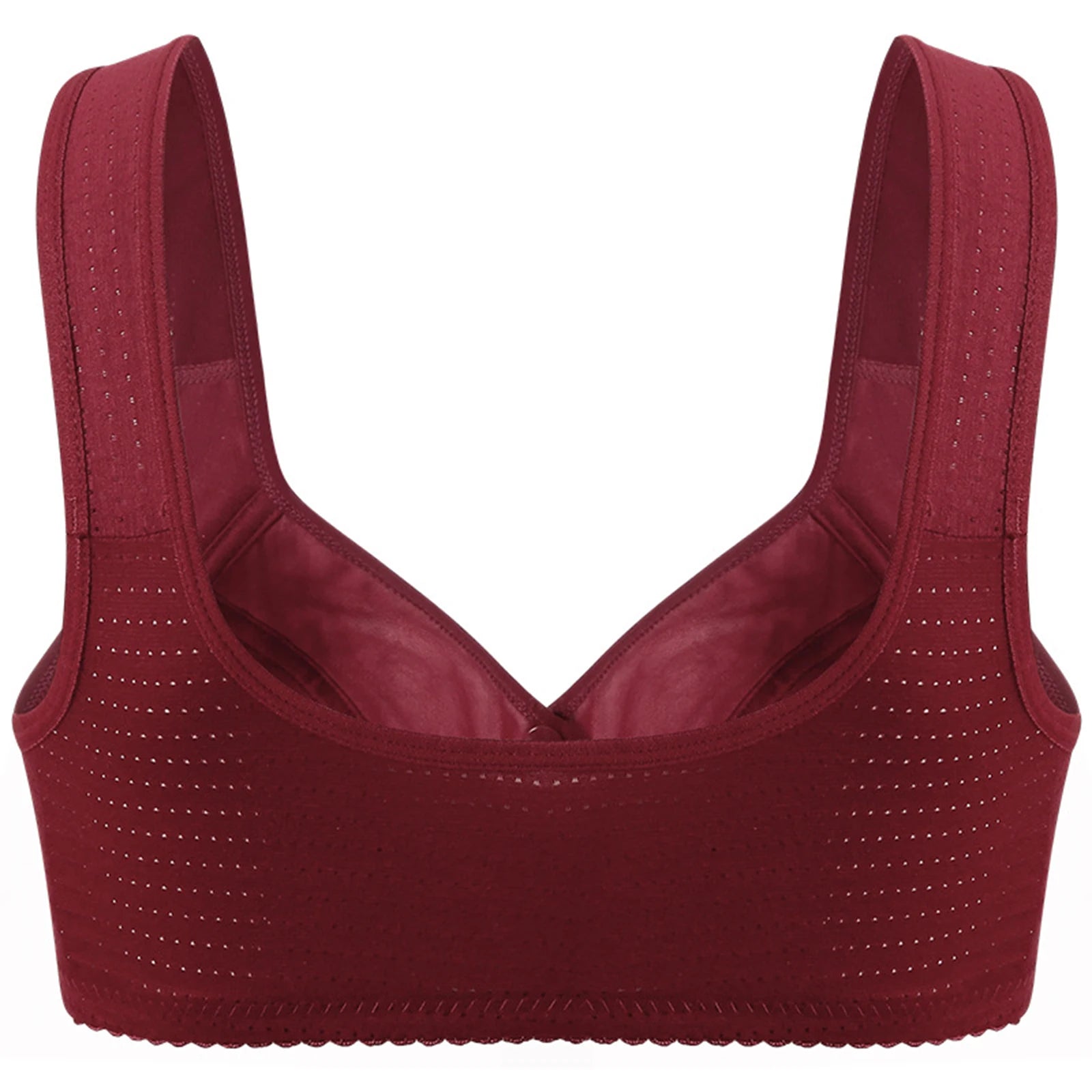 Wireless Wide Straps Women Bra Trendy Plus Size Underwear Lace Bra Stylish Front Closure Breathable Vest Style Lingerie
