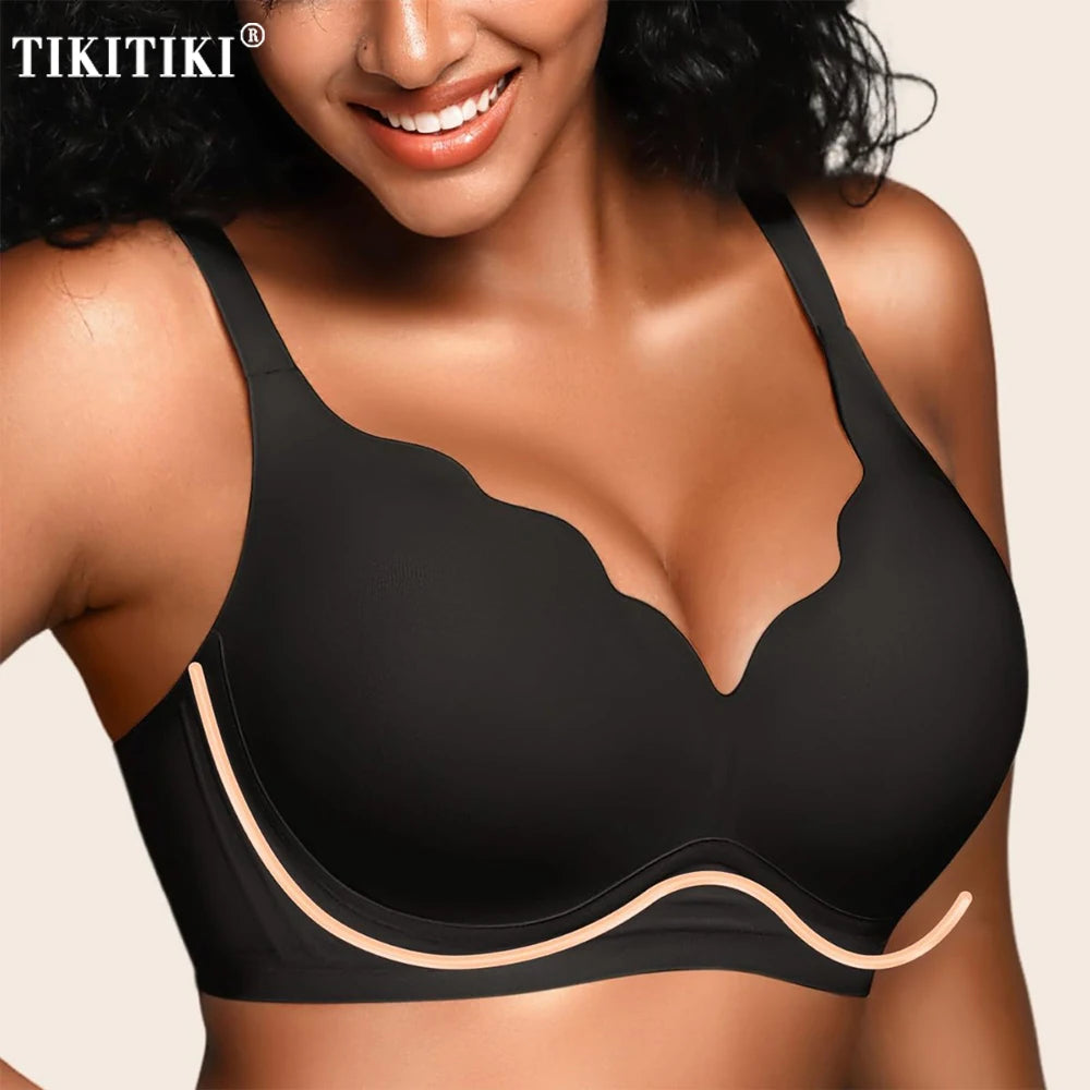 Womens Wireless Push Up Bras No Underwire Soft Bralette Comfortable Full Coverage Seamless T Shirt Bra Plus Size Underwear