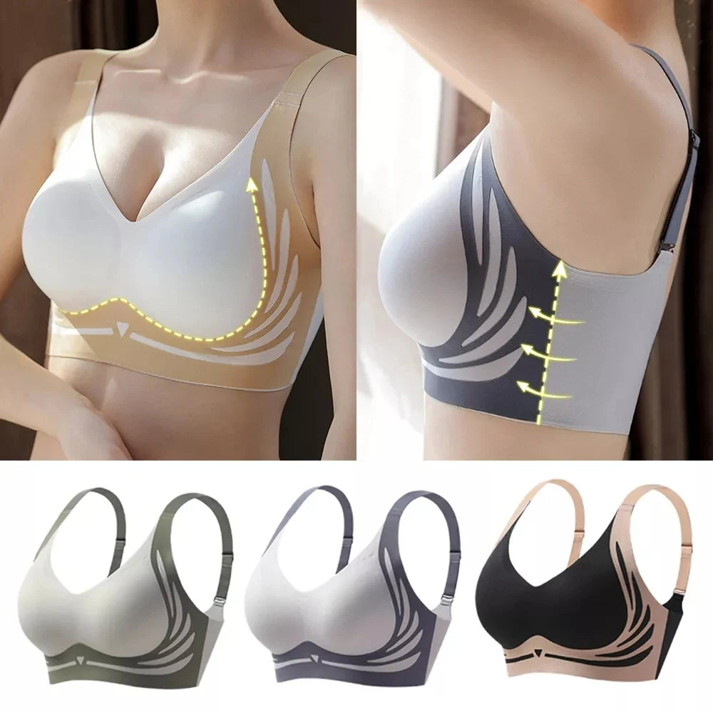 Push-Up Bras For Women Anti-sagging Lift-Up Bra Non-wired Brassiere Seamless Lift-up Yoga Fitness Sleep Vest Sports Brassiere