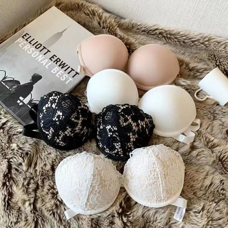Strapless Lace Bras for Women Sexy Lingerie Backless Invisible Wireless Bralette 1/2 Cup Push Up Underwear Girls Backless Bras