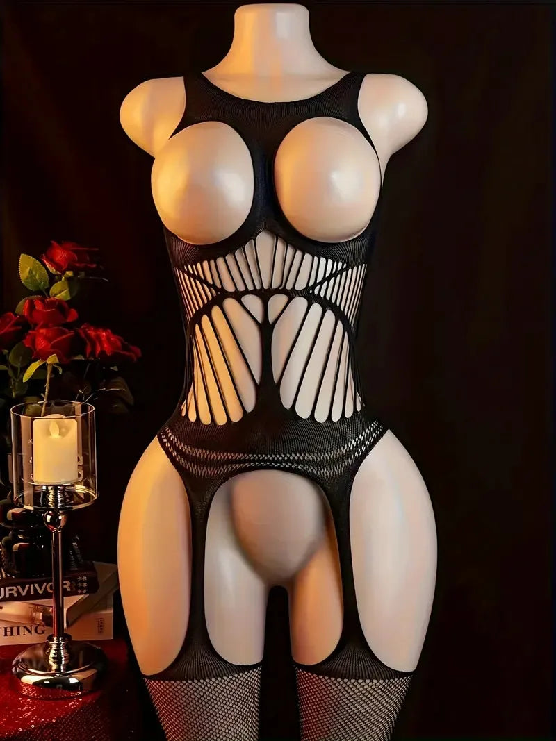 Hot Selling Leaky Breasts And Crotchless Sexy Babydoll Open Bra 18+ BodyStockings Desire Clothing Lace Lingerie Toys Perspective