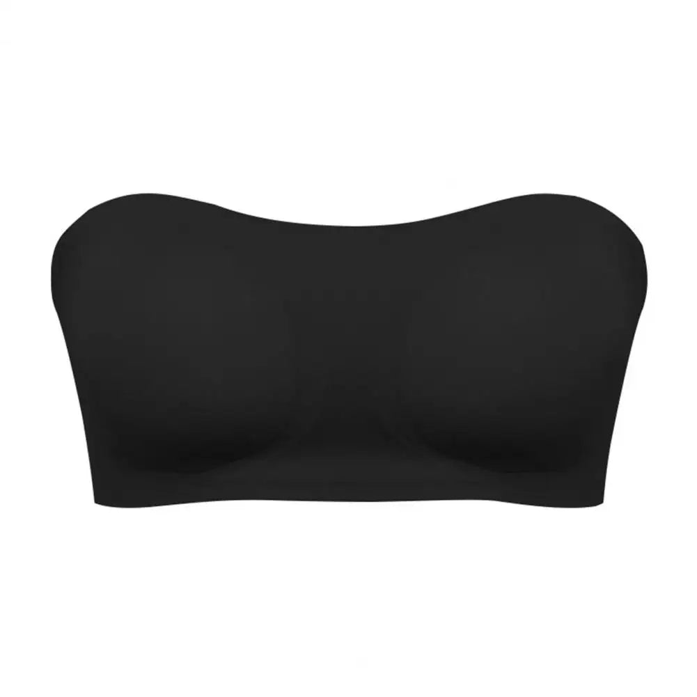 Invisible Bra with Side Breast Buttons Half Cup Contoured Cups Strapless Bra Anti-slip Off-shoulder Dress Top Pairing Bra