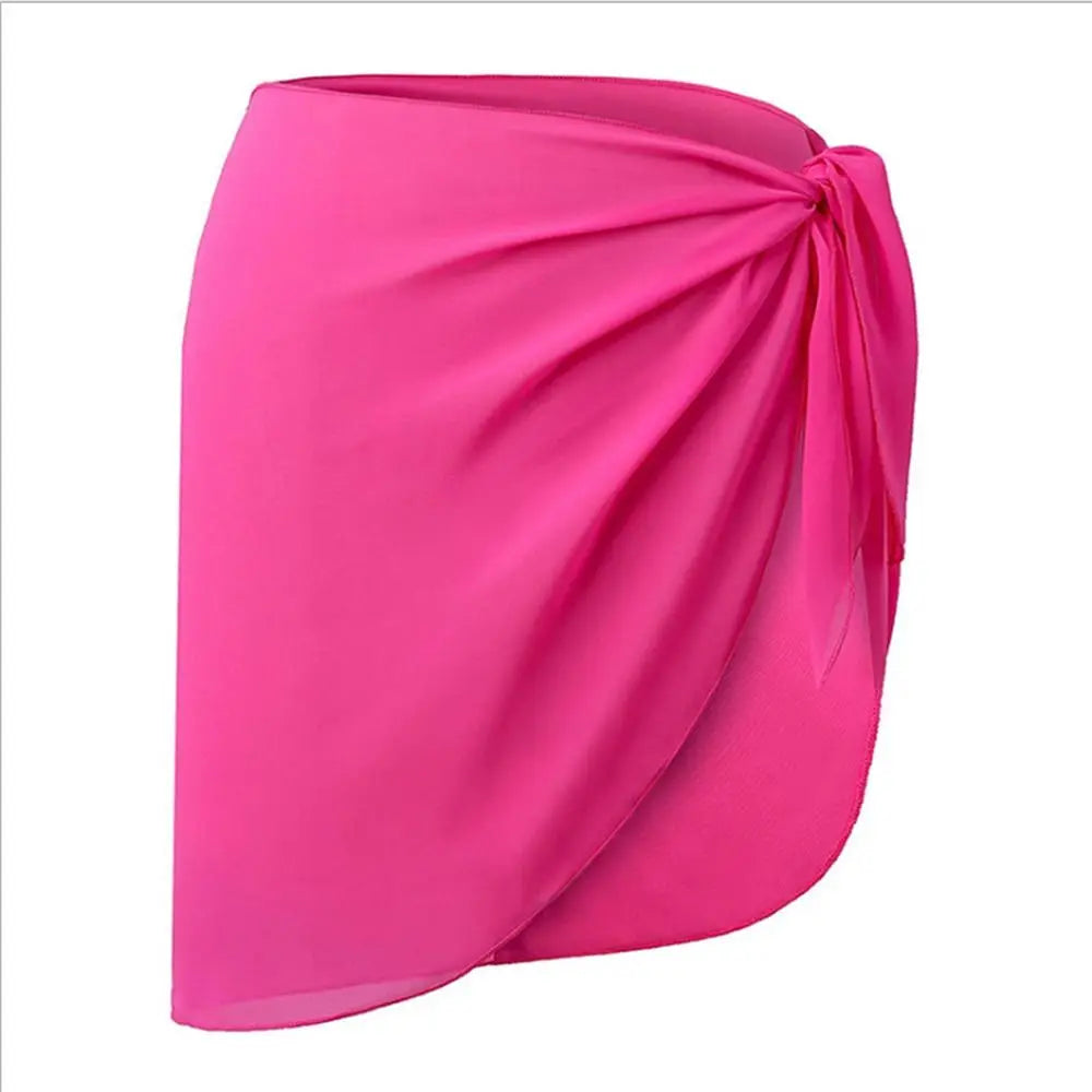Soft Short Sarongs Chiffon Swimsuit Coverups Wrap Sheer Beach Short Cover Scarf Cover Summer Beach Bikini Women