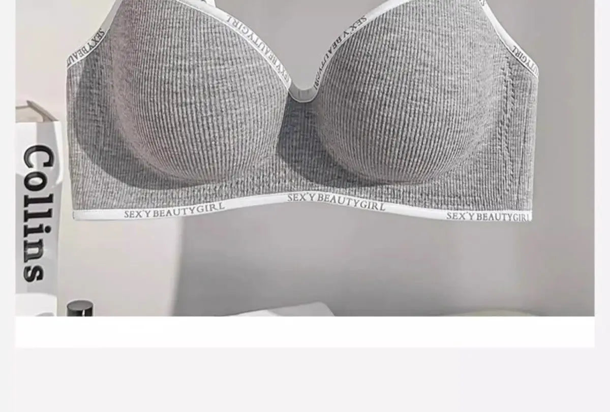 6cm Thickened Push-Up Bra for Small Chest Wireless No Steel Ring Anti-Slip Pads Seamless Invisible Adjustable Straps