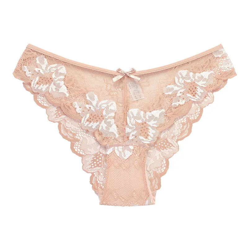 1pcs Large Size S-XXL Sexy Lace Women Panties Low Rise Floral Breathable Comfortable Sexy Lingerie Lady Briefs Fashion Underwear