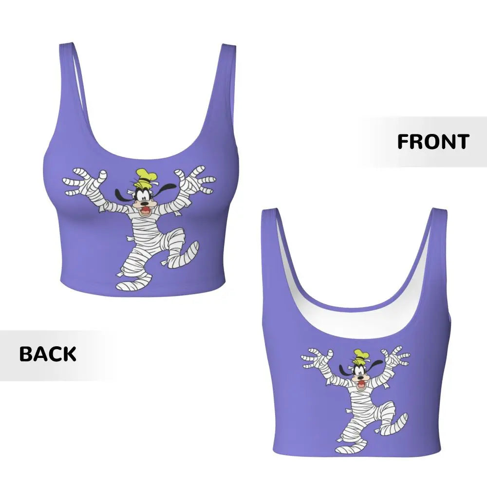 Custom Goofy Cartoons High Impact Sports Bras for Women Mangas Seamless Workout Running Crop Tank Tops