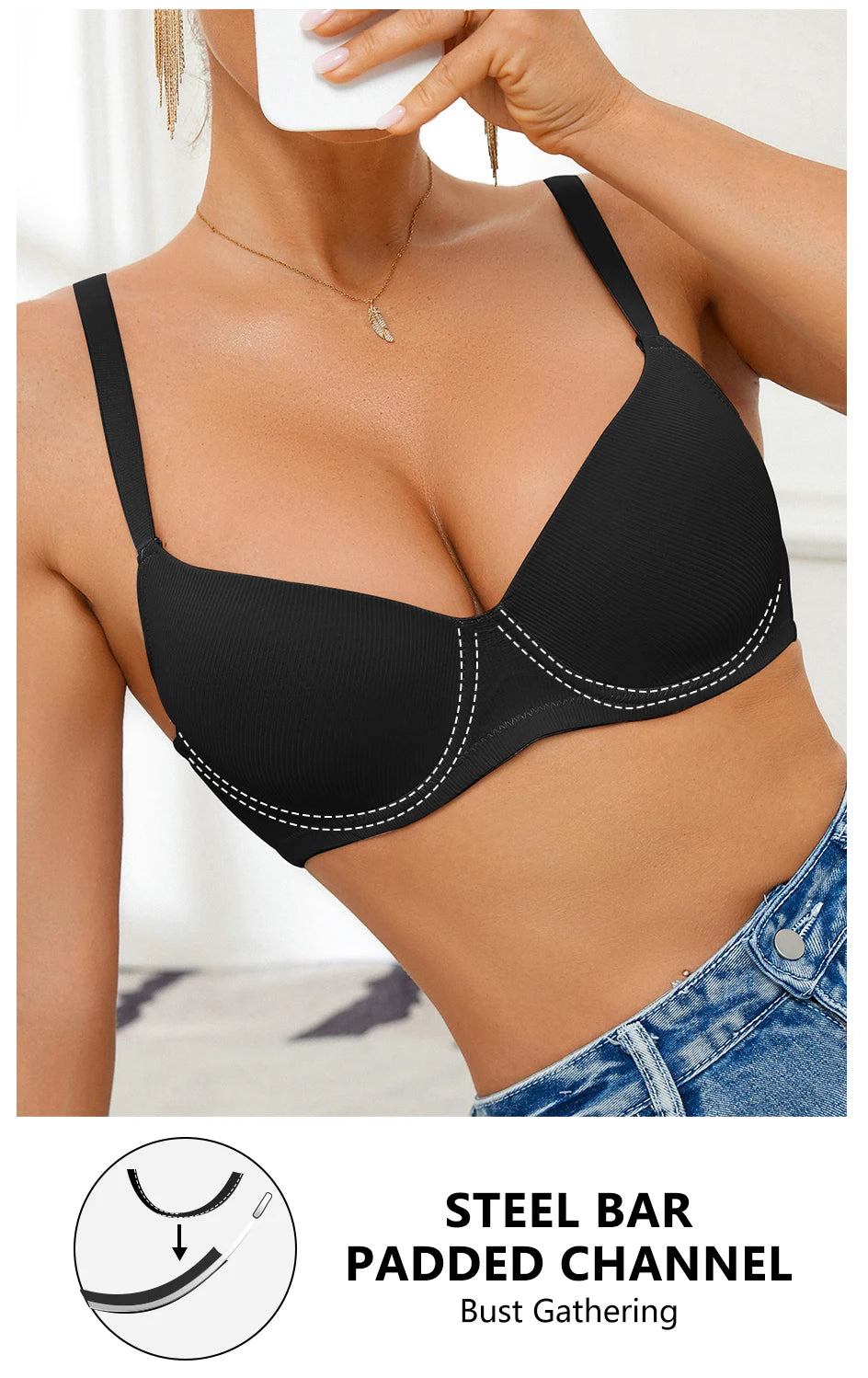 Women Large Bra Push Up Seamless Upper Bralette Summer Bras Plus Size Top Lingerie Underwear B C D Cup Bras