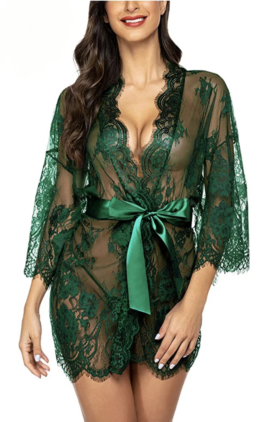Sexy Women Lingerie Lace Night Dress Sleepwear Nightgown Bandage Deep V G-String See Through Sexy Sheer Sleep Dress Robe