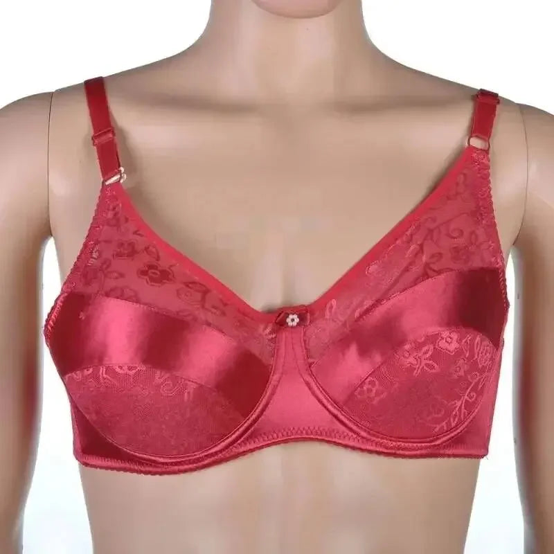 Sexy Crossdresser Bra CD Drag Queen Crossdresser Sissy Bra Fake Boobs Mastectomy Pocket Bra Suitable for Silicone Breast Forms