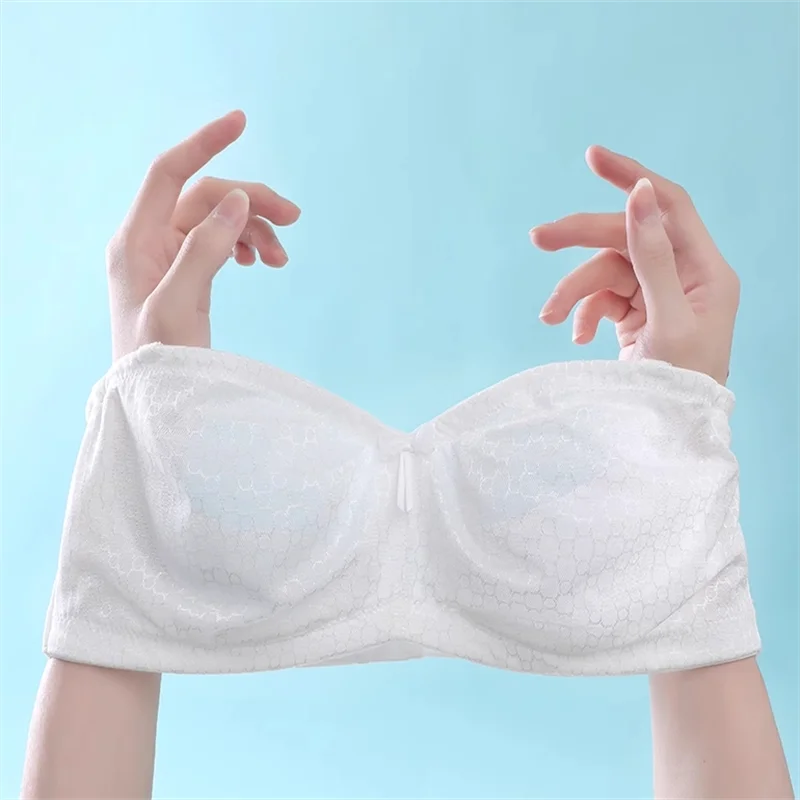 Strapless Bra For Women Minimizer Wrap non-slip Top Thin Bra Invisible Black White