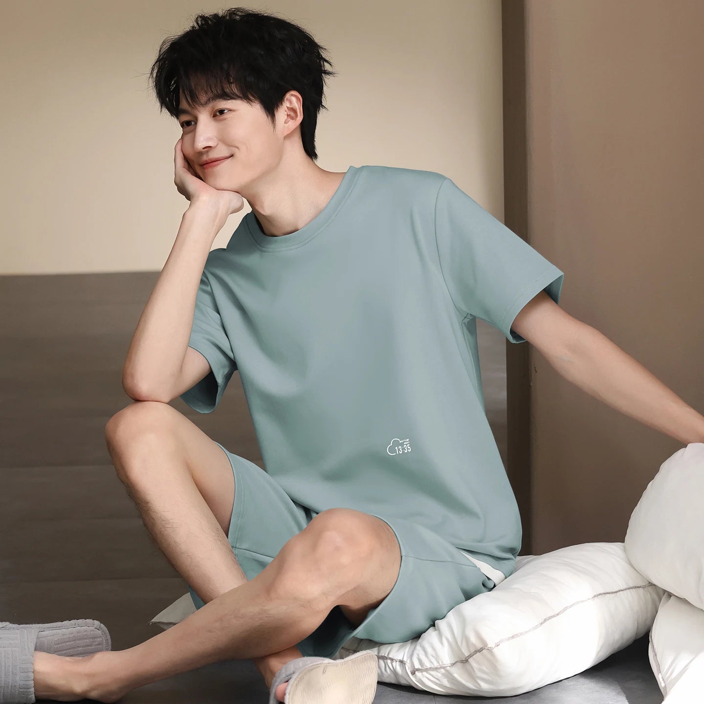 Pyjamas Male Full Pure Cotton Fashion Men Short Sleeve Short Pants Pajamas Set 2 Piece/set Summer Pijama Hombre Home Lounge Gift