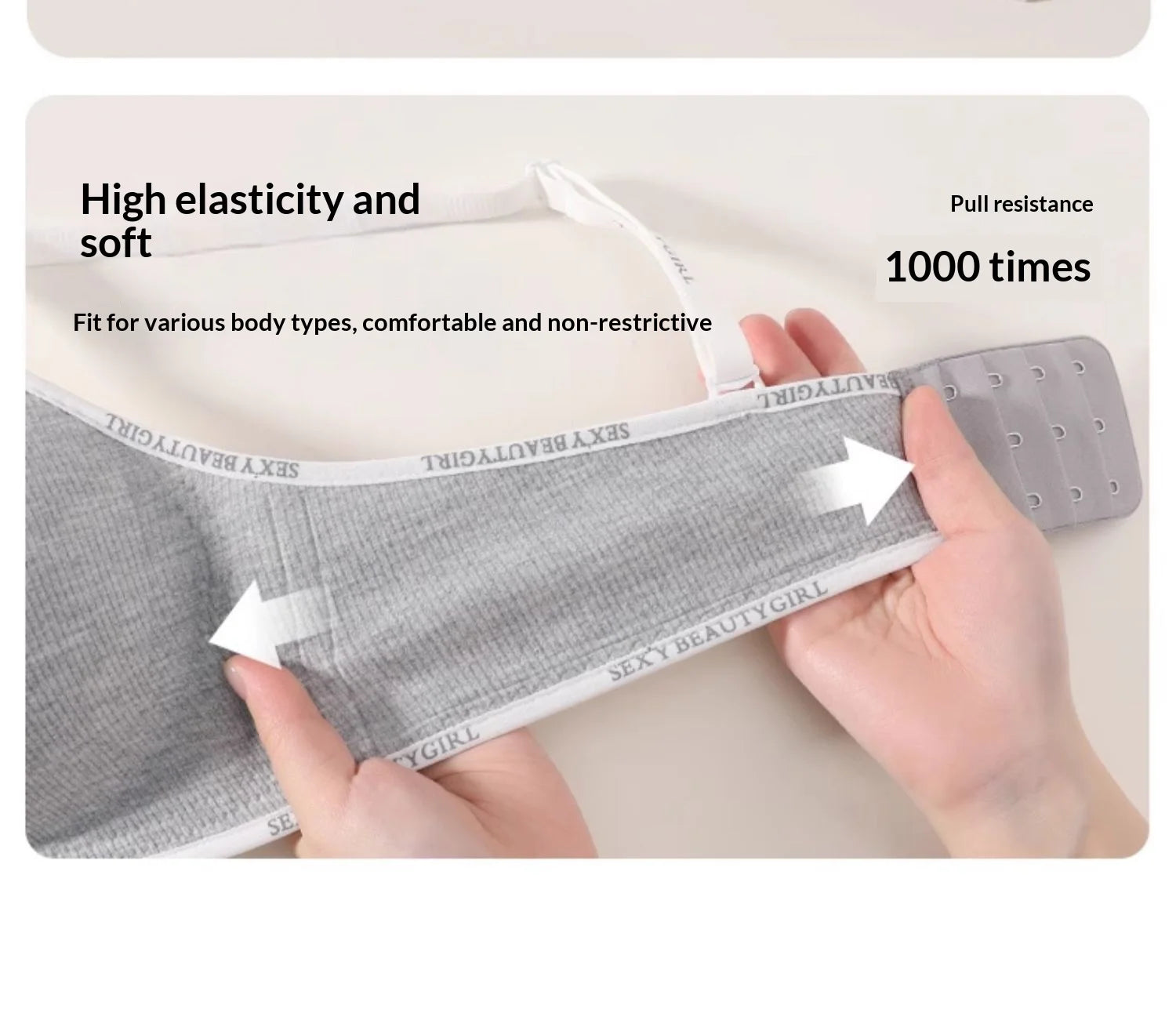New Fashion Bra for Smaller Busts: Enhances and Gathers with Letter Design Wire-Free, Nude-Feel, Skin-Friendly One-Piece Bra
