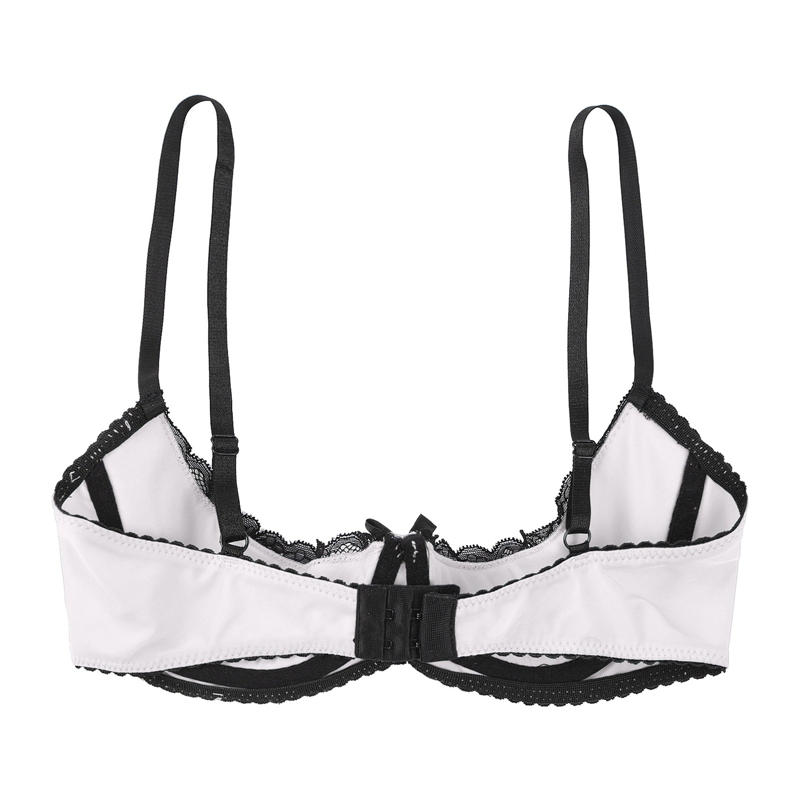 Sexy Womens Half Cup Underwire Bra Lace Push Up Open Chest Balconette Hot Bra Underwear Bare Exposed Breast Underwire Brassiere