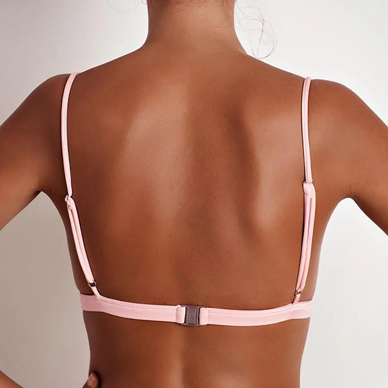 Sexy Bikini Bra Bralettw Top For Women Solid Color Bandage Swimwear Backless Sleeveless Swimming Crop Top Summer Beach Suit