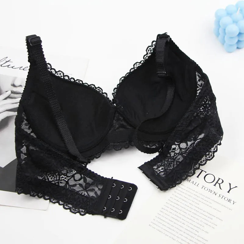 2025 New Push Up Bras Set Pink Gray Blue Beige Burgundy Black Underwear For Women Floral Bow BC Cup Lingerie