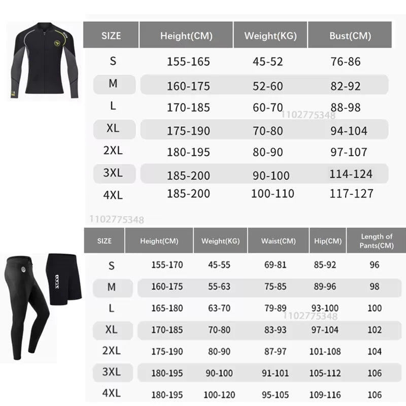 Premium Neoprene Wetsuits for Men 1.5mm/3mm Wetsuit Surf Suits Pant Top One-Piece Swimsuits Wet Suit for Scuba Diving Snorkeling