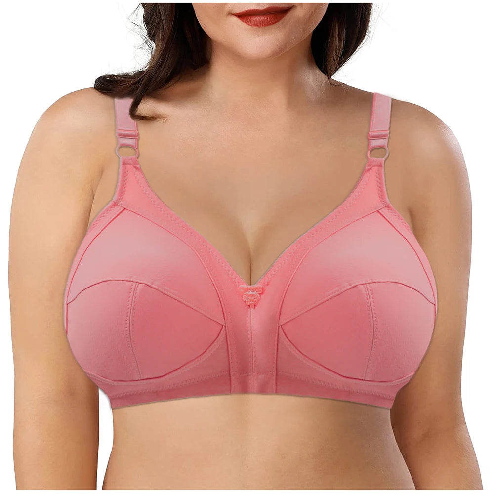Ruralbras Minimizer Push Up Bras For Women Wireless Full Coverage Cotton Bra Seamless Top Plus Size 38 - 50 C D E F Cup BH C01