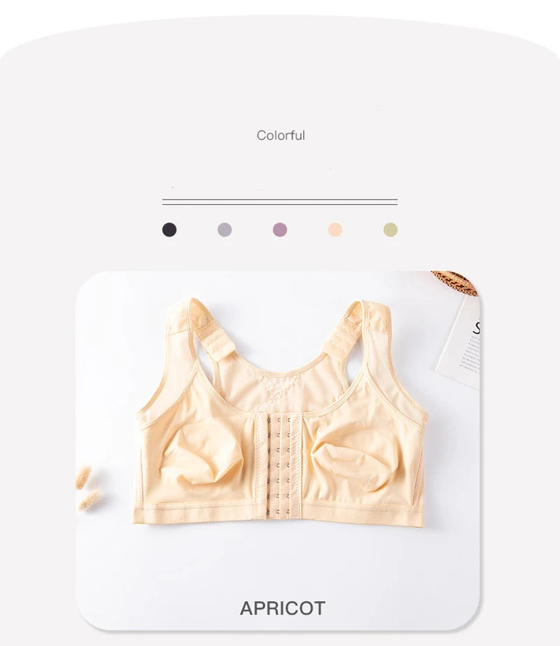 Large Size Sexy Front Closure Bra Wire Free Brassiere Intimates Women's Push Up Bralette Underwear Female Unlined Bras Lingerie