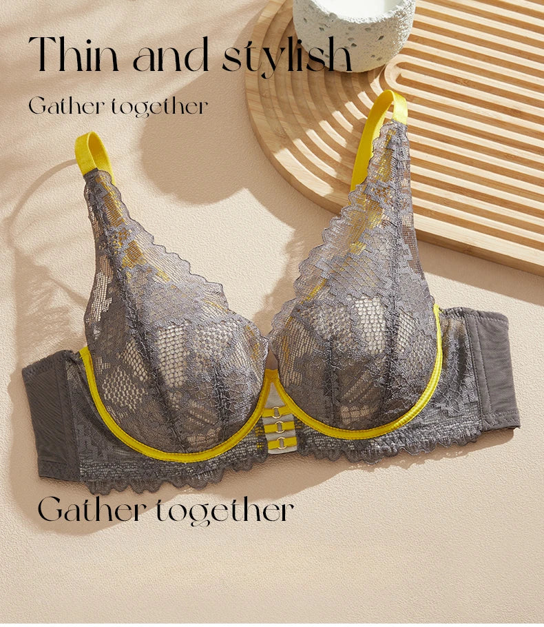 2025 Elegant Beauwear 75 80 85 C D Bra Women's 3/4 Cup Plunge Bras Sexy Lace Bra Unlined Underwire Bralette CW9525