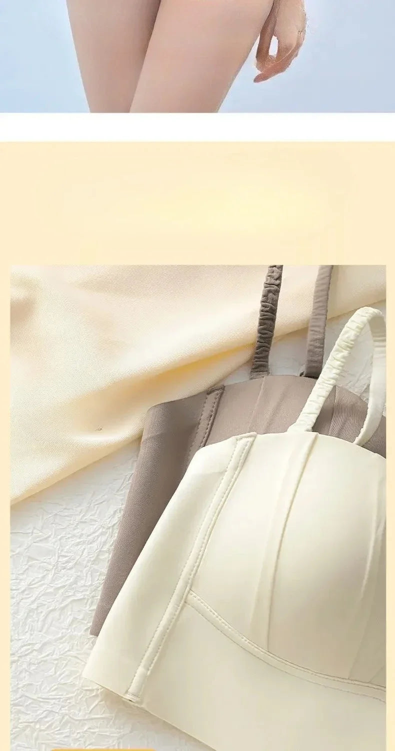 Sexy Push Up Bras French Pleated Bra New Detachable Ringless Thin Gather Bra Without Underwire Seamless Underwear for Women New