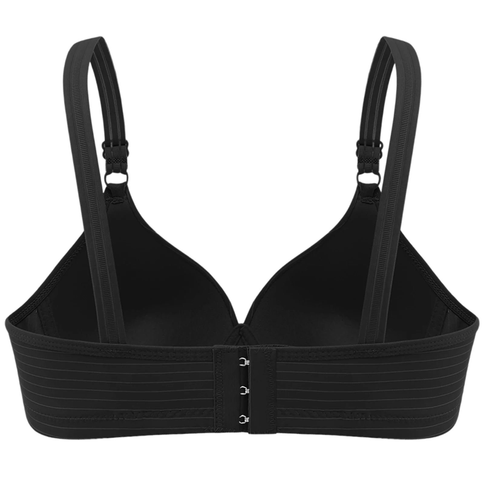 Wireless Underwear Women Bra Stylish Adjustable Straps Striped Bra Decorative Pendant Smooth Molded Cup Vest Style Lingerie