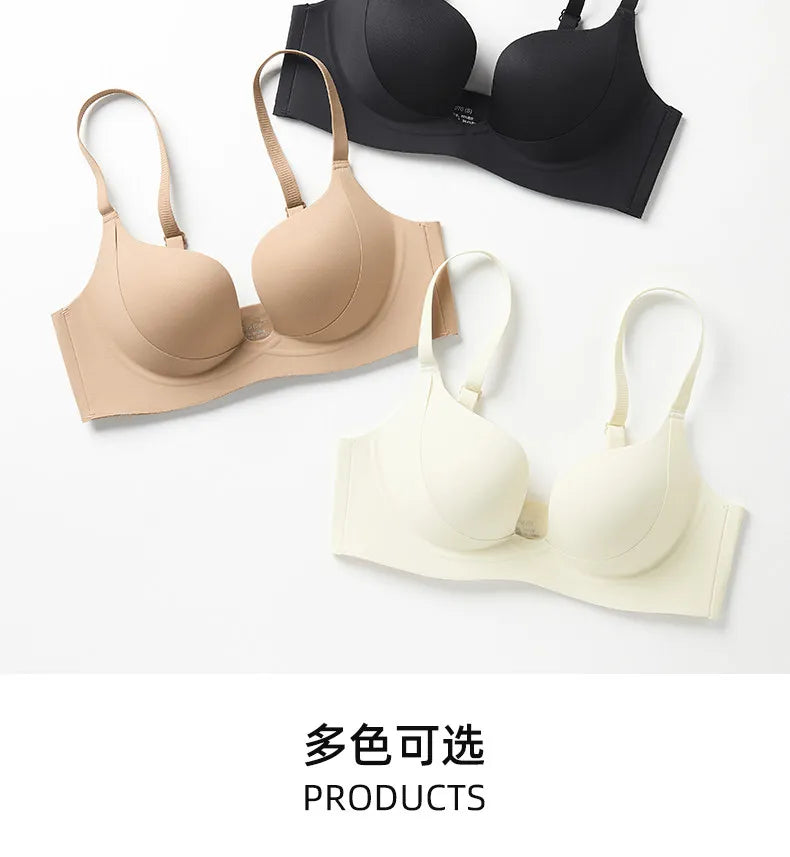 YUQI Push Up Bra Seamless Lingerie for Women Add Two Cups Half Cup Lift Sexy Lingerie Unlined Demi Bra Small Bust Support  Style