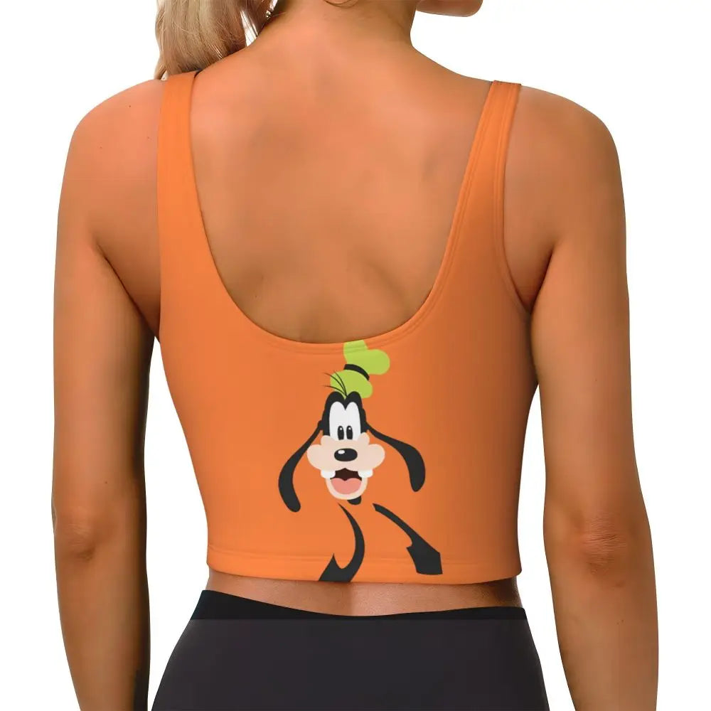 Custom Goofy Cartoons High Impact Sports Bras for Women Mangas Seamless Workout Running Crop Tank Tops