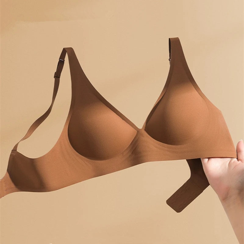 Plus Size Seamless Bra Full Coverage Wireless Comfortable for Large Bust Daily Wear