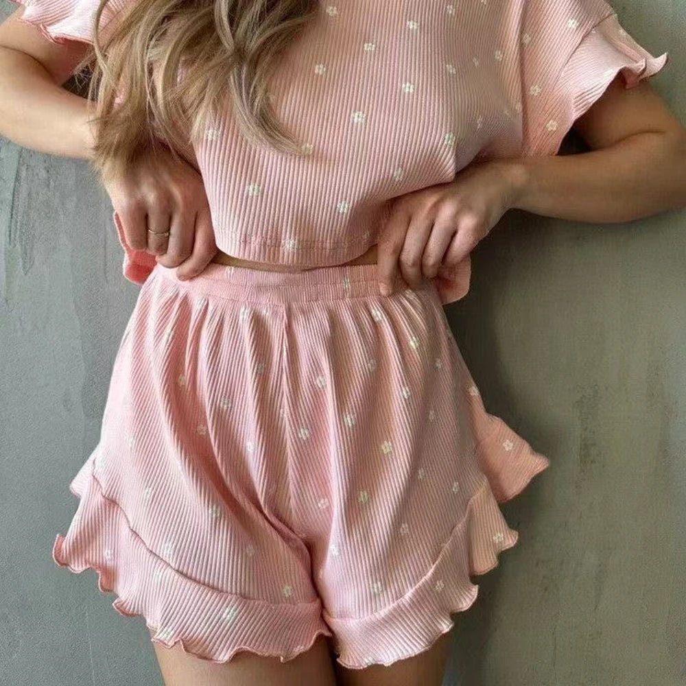 Summer Pajamas Set Women Summer Trousers Sets Pijama Women's Pajama Sleepwear Woman Sleeping Sexy Sleep Lounge Underwear