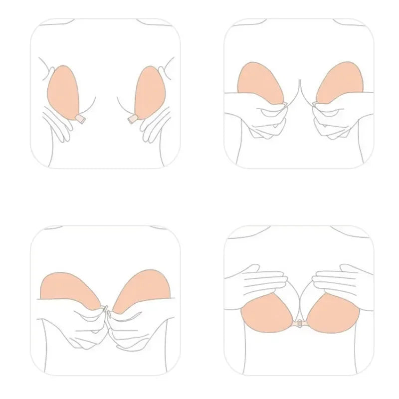 New Transparent Self-Adhesive Silicone Chest Stickers Invisible Push Up Sexy Strapless Bras for Women Sticky Wedding Bikini Bra